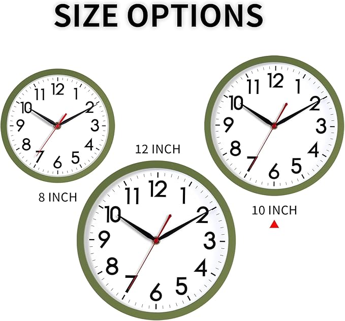AKCISOT Wall Clock 10 Inch Silent Non-Ticking Modern Clocks Battery Operated - Image 2