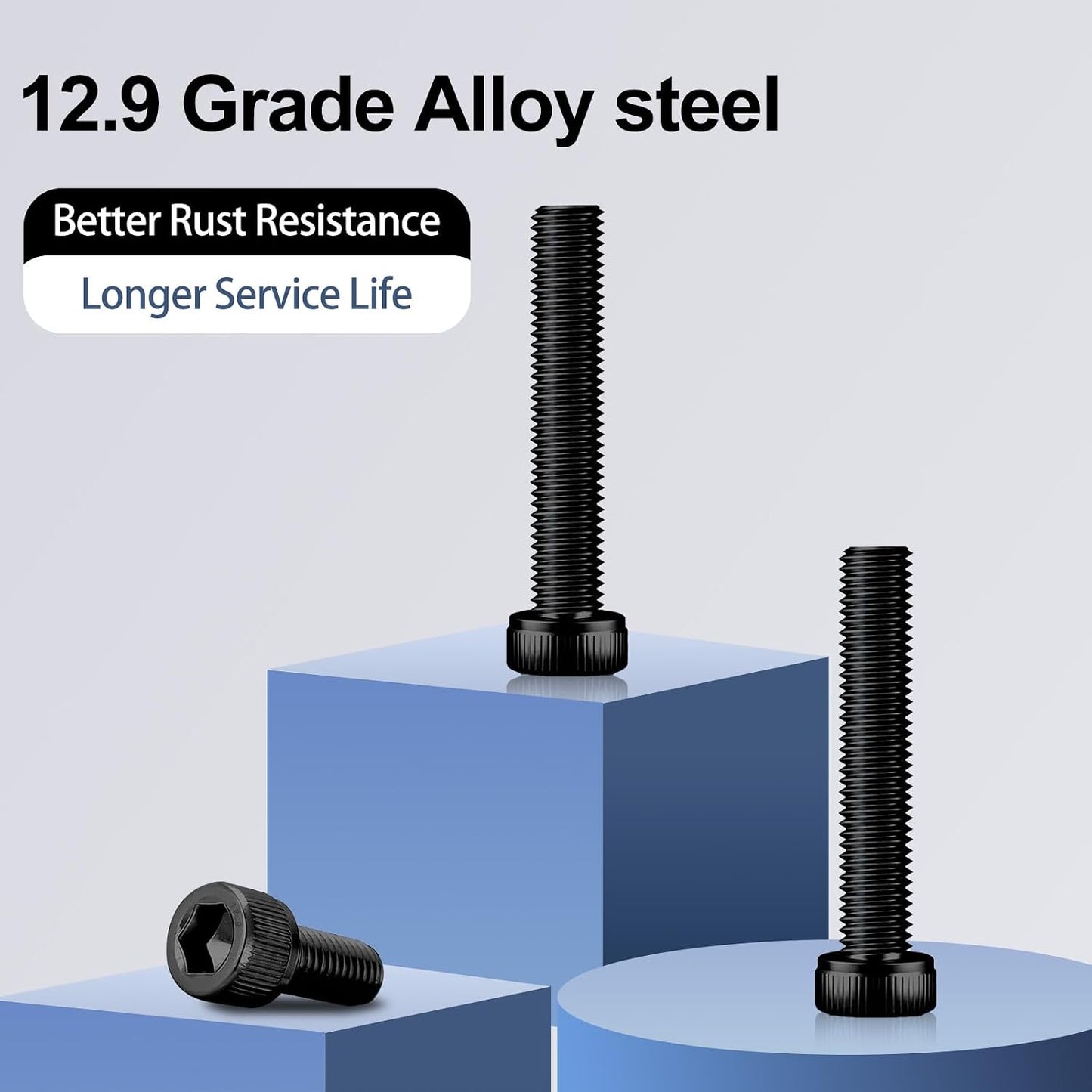 120Pcs M3x30mm Hex Socket Head Cap Screws Bolts,12.9 Alloy Steel Black Oxide,Allen Drive, Full Thread,with Hex Wrench, for Auto Body/Metal Gates