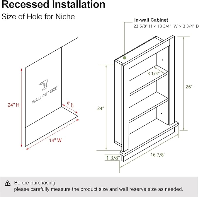 Recessed Medicine Cabinet for Bathroom Cabinet - Image 2