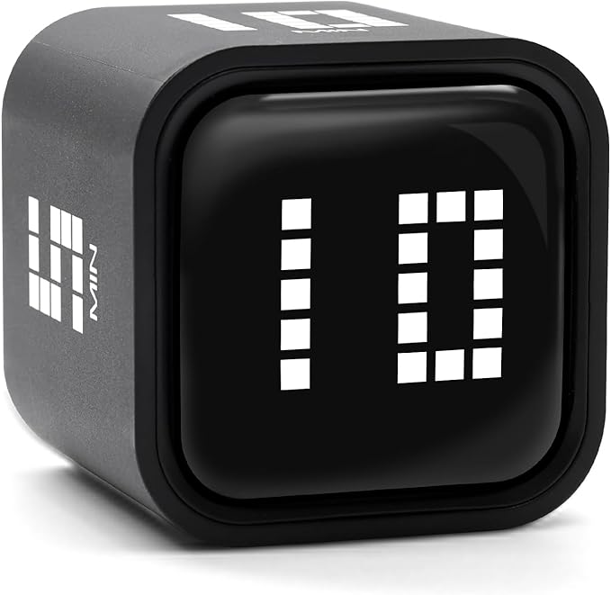 Rotating Productivity Timer 5, 60 Minutes Preset, Desk Cube w/Gravity Sensor by Exlliy