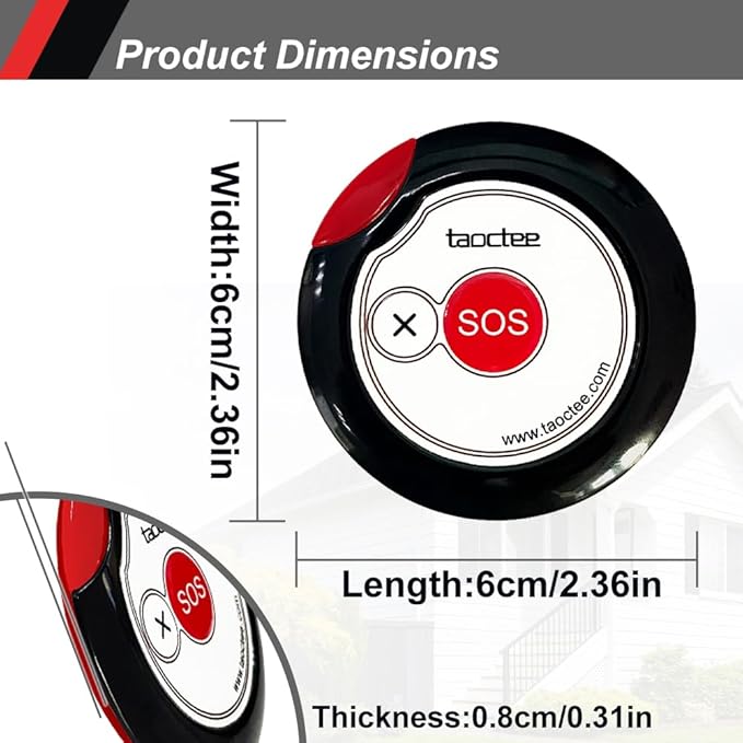 Panic Button Alarm for Security Emergency Remote Panic Button Alarm Siren for - Image 2