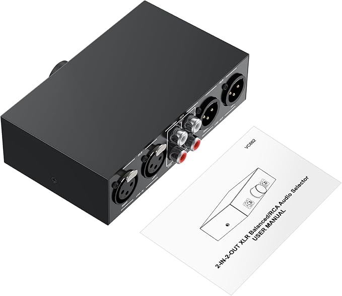 PROZOR 2-IN-2-OUT XLR Balanced/RCA Converter Audio Selector Splitter | Passive - Image 8