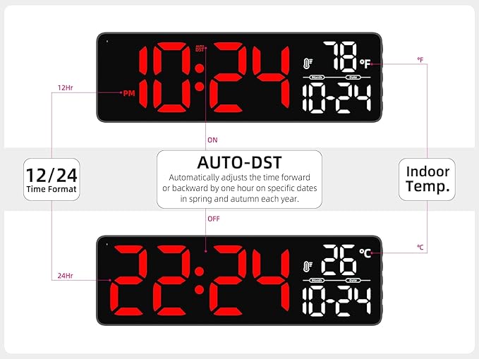 Large LED Digital Wall Clock - Image 5
