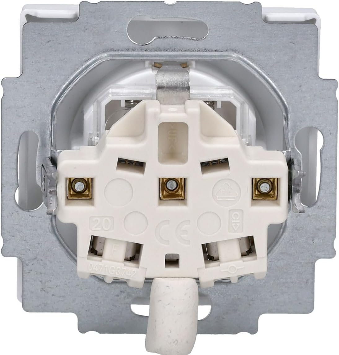 Busch-Jaeger 20EUCKS-84 SCHUKO Socket outlet with increased protection against accidental contact, davos/studio white, solo