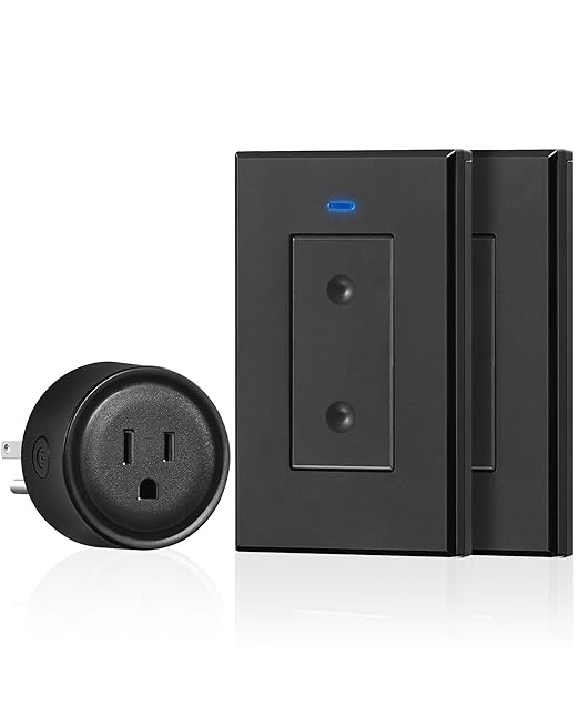 Black Remote Control Outlet Plug, WILAWELS Wireless Light Switch, On Off Remote by Wilawels