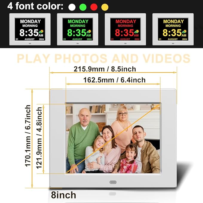 8‘’ Digital Calendar Day Clock, Gifts - Image 3