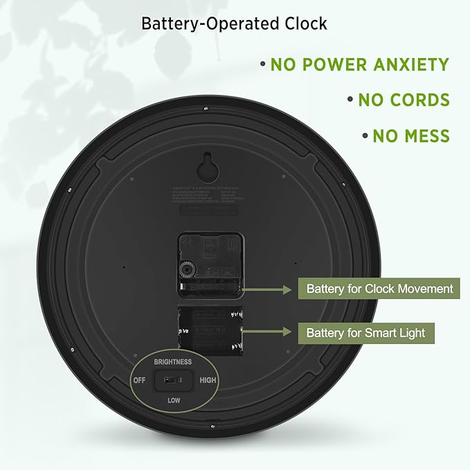 WallarGe Night Light Wall Clock - Image 5