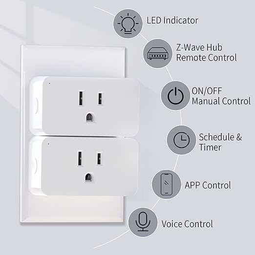 Minoston 800 Zwave Plug Smart Outlet Switch LR, Z-Wave hub Required, Bult in - Image 3