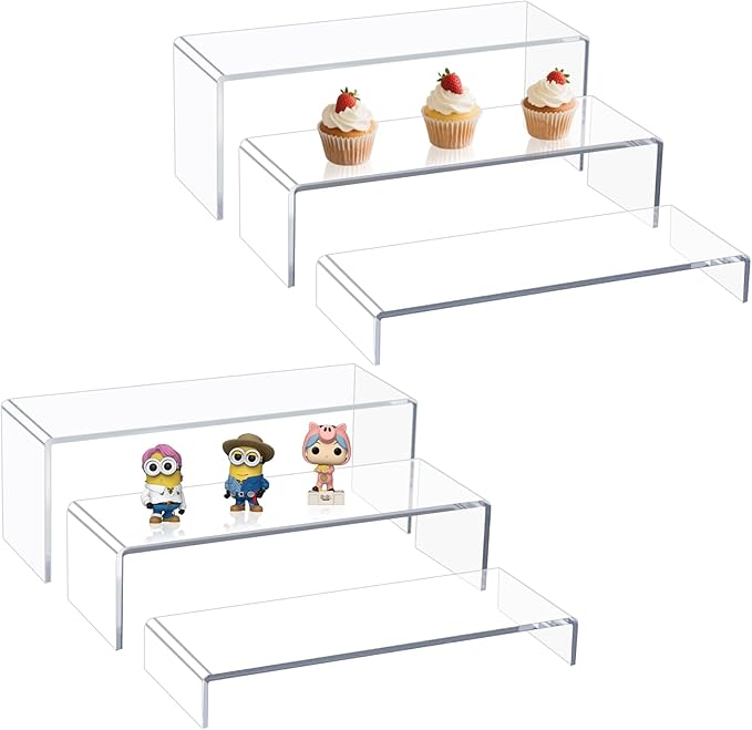 Blaithom Acrylic Display Riser Stand, Thickened to 0.2'' Acrylic Shelf Risers by EnjoyLifewithBlaithom