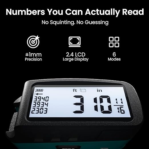 Digital Tape Measure 16 Ft, 2.4" LCD Display, 6 metric and imperial units - Image 2