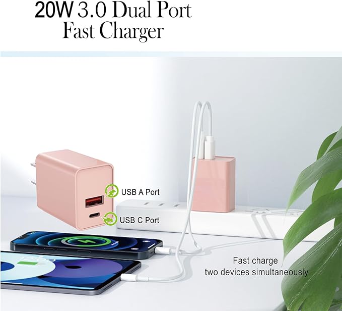 USB C Charger Block 2Pack, 20W Type C Power Adapter - Image 3