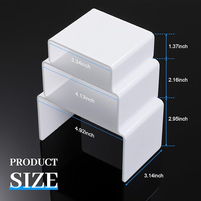 Chuangdi 2 Sets Acrylic Display Risers, Product Stand, Jewelry Display Riser - Image 2