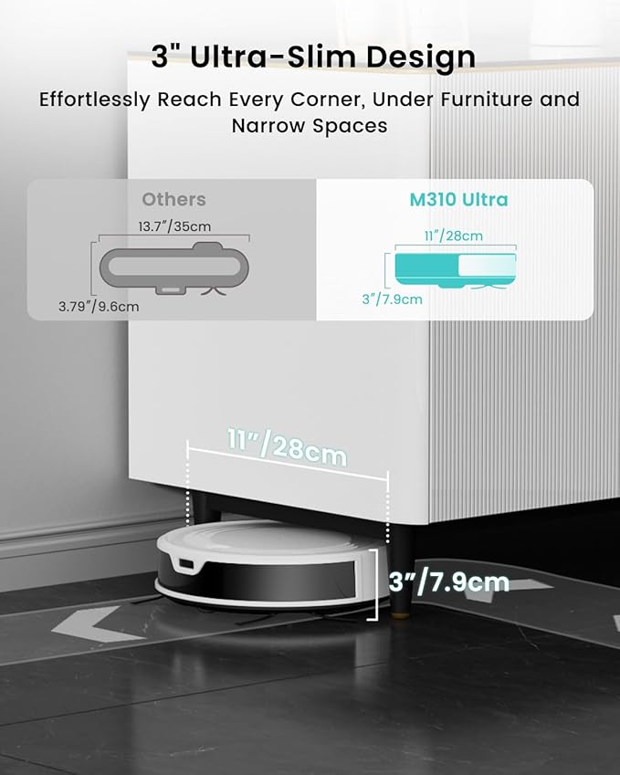 Lefant M310 Ultra Robot Vacuum and Mop, 6000Pa Suction-Slim Robotic Cleaner - Image 4