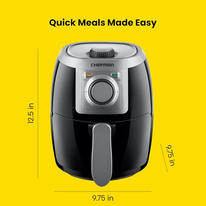 CHEFMAN Small, Compact Air Fryer Healthy Cooking, 2 Qt, User Friendly and - Image 7