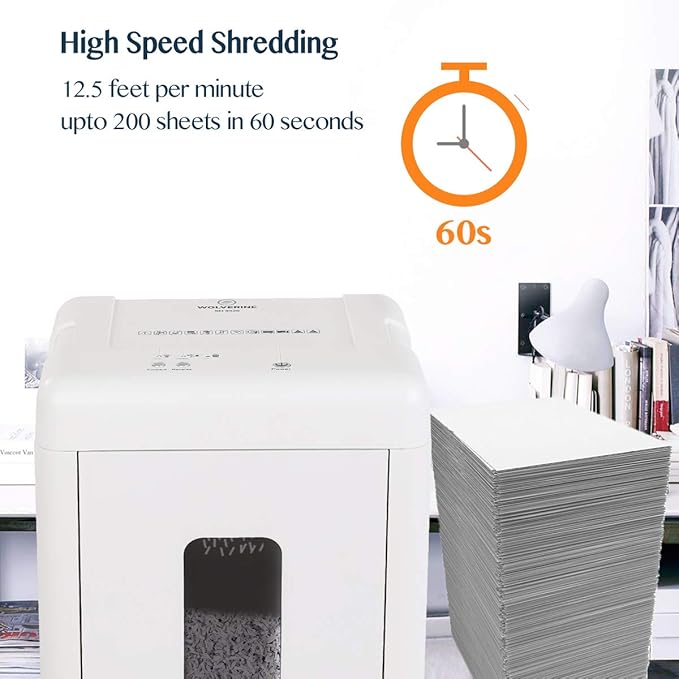 WOLVERINE 15-Sheet Super Micro Cut High Security Level P-5 Heavy Duty - Image 3