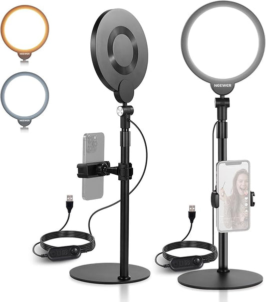 NEEWER Basics 2 Pack 7" Desktop Ring Lights by Neewer