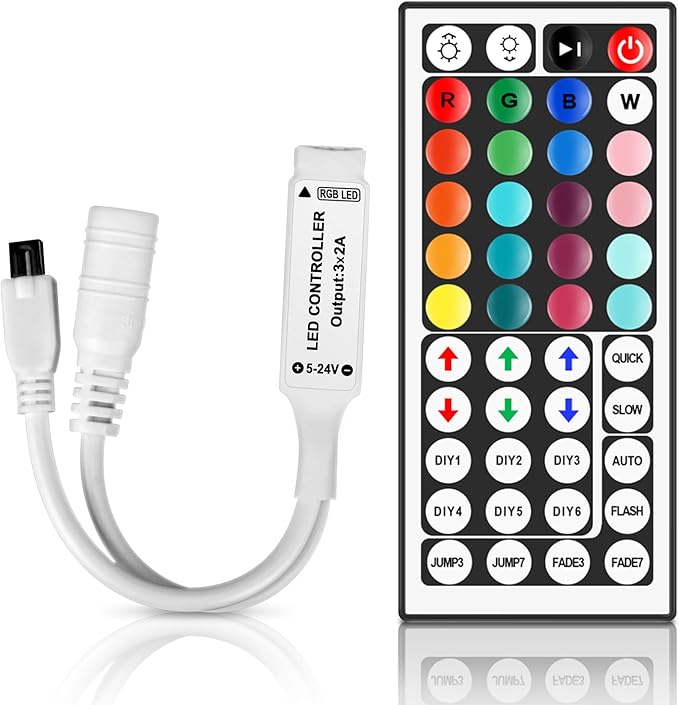 44 Key LED Strip Light Remote Controller, IR Wireless Dimmer by Taoellen