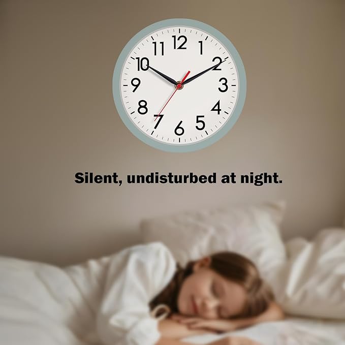 AKCISOT Wall Clock, Modern Small Wall Clocks Battery Operated 8 Inch, Silent - Image 8