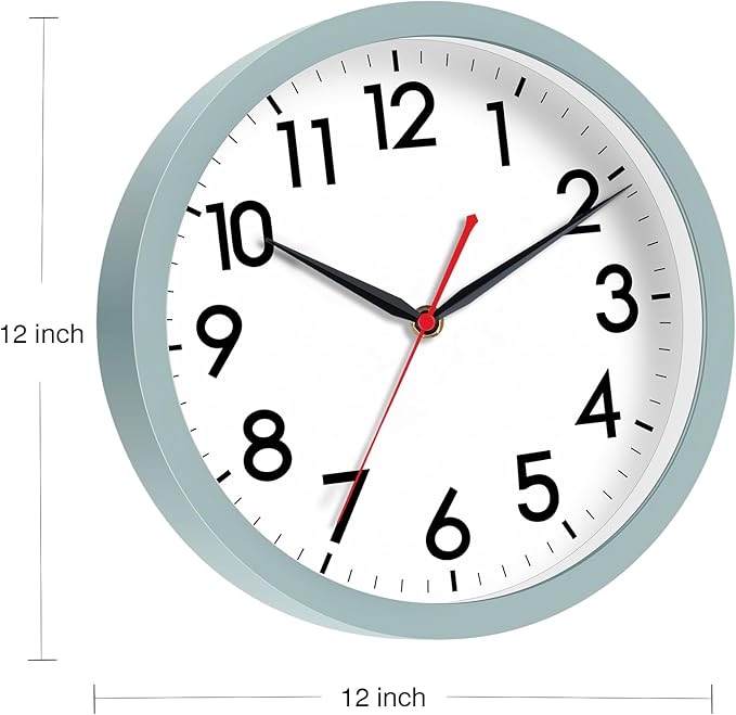 AKCISOT Wall Clock, Modern Small Wall Clocks Battery Operated 12 Inch, Silent - Image 2