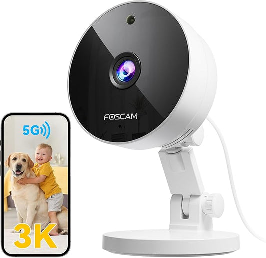 FOSCAM 3K 5MP Security Camera Indoor, 2.4g & 5g WiFi Magnetic Mini by Foscam