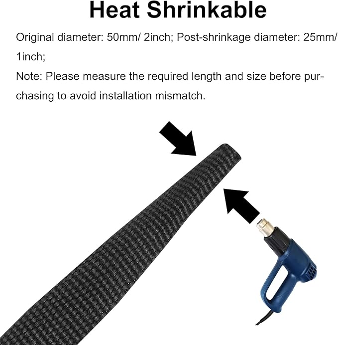MECCANIXITY Braided Cable Sleeves Heat Shrinkable Fabric Sleeving, Network - Image 3
