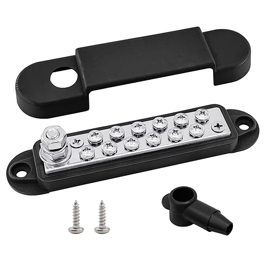 1/4" Stud Power Distribution Block Bus Bar by Ampper