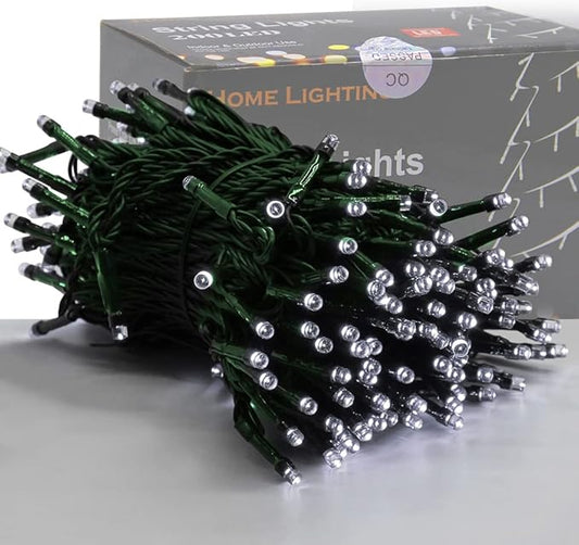 HOME LIGHTING 66ft Christmas Decorative Mini Lights, 200 LED Green Wire Fairy by LJLNION
