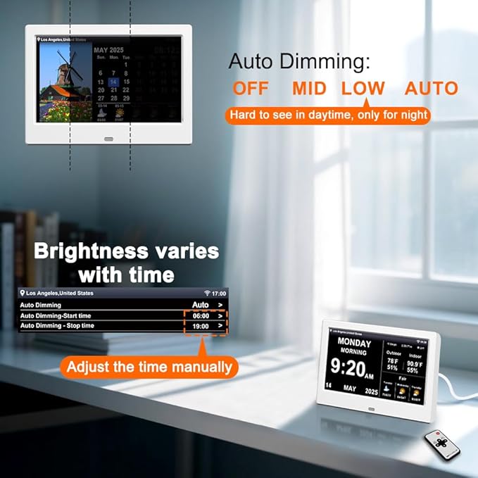 2025 Digital Clock with Weather Forecast & Temperature/Humidity Large Display - Image 6