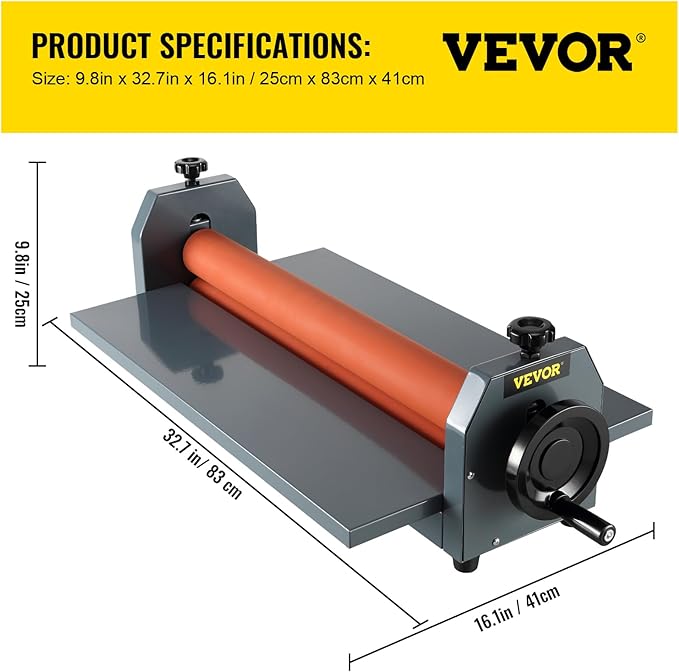 VEVOR Manual Cold Roll Laminator Commercial Professional 25 Inch 1.18" - Image 7