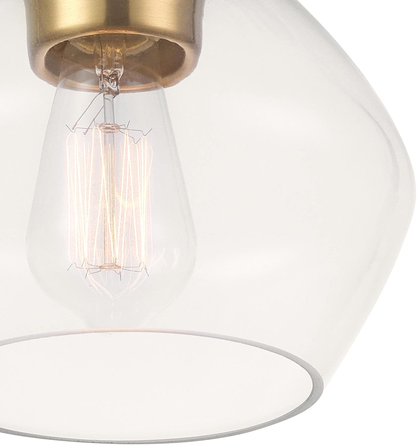 1-Light Semi-Flush Mount Ceiling Lighting with Clear Glass Shade | Clear Glass Shade, Dimmable, E26 Base, Hardwired, Model 65693