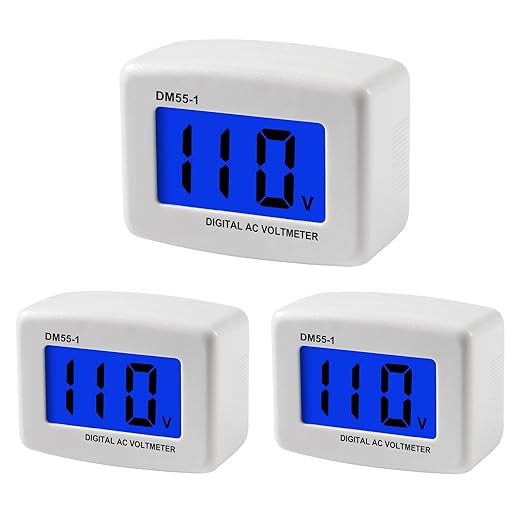 AITIAO 3Pcs Voltage Test Monitor, Flat US Plug AC 80-300V LCD Digital Voltmeter by AITIAO