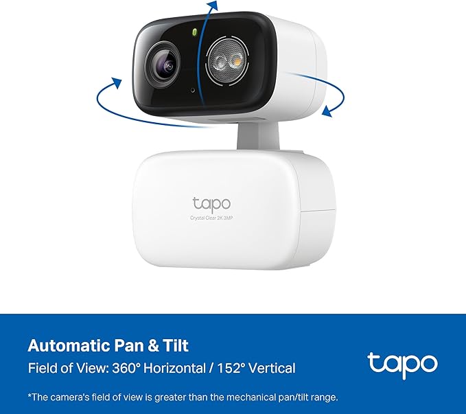 Tapo 2K 3MP Pan/Tilt Indoor/Outdoor Security Camera - Image 3