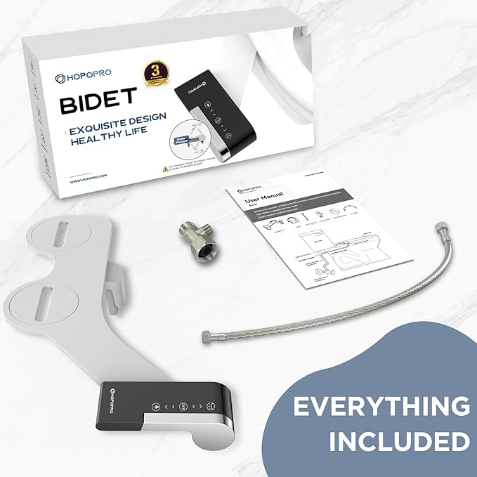 HOPOPRO Toilet Bidet Tank Replacement Cover, Bidet Ultra-Slim Dual Nozzle - Image 8
