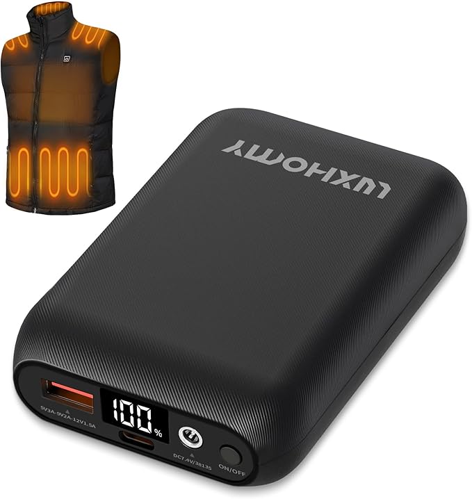 Heated Vest Battery Pack, 16000mAh 7.4V Compact Power Bank Repaclement by LUXHOMY