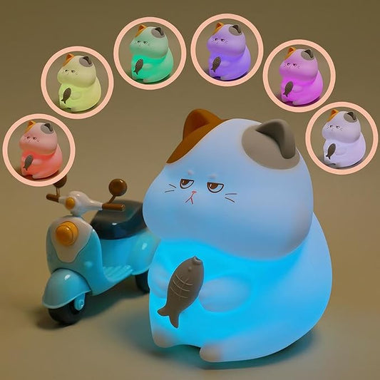 FAMIDUO Greedy Cat Night Light for Kids, 3 LevelsDimmable Cute Kitty Nursery by FAMIDUO-BrightenYourLife