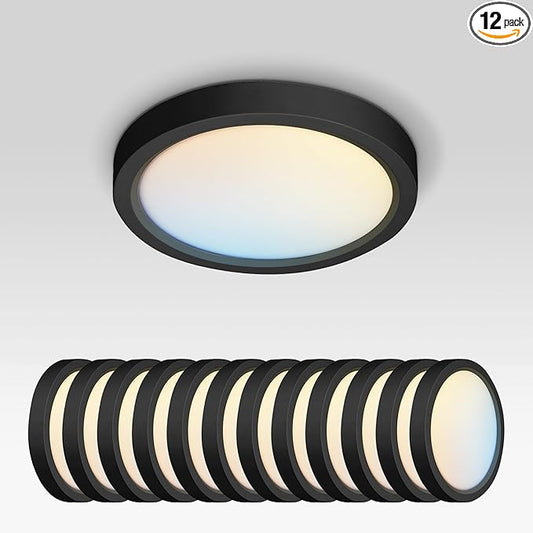 ASD LED 5" Round Flush Mount Ceiling Light Fixture, Low Profile Surface by ASDLightingCorporation