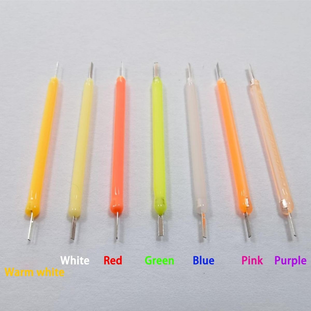20-Pack 38mm Rigid Ceramic LED Filament, 3V DC, Vintage Edison Style Light Source for DIY Bulb Projects, Lamp Repair, and Low Voltage Lighting