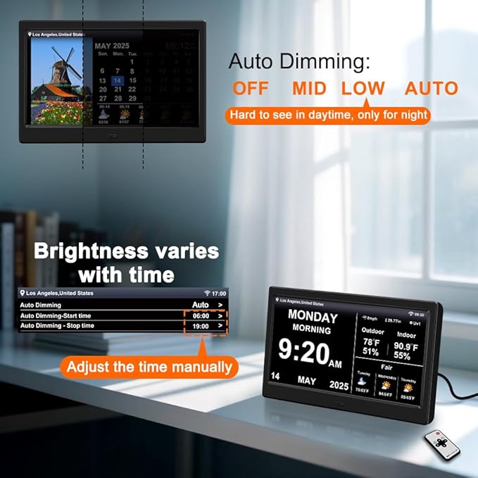 2025 Digital Clock with Weather Forecast & Temperature/Humidity Large Display - Image 6
