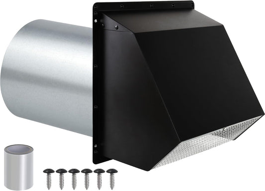 5 inch dryer Vent Cover Exterior Wall Vent Hood Outlet Airflow Vent Dryer