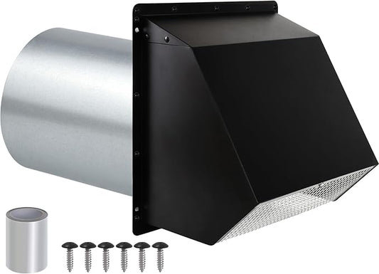 6 Inch Wall Vent Exhaust Vent Dryer Vent Cover Outside, Galvanized Steel by JYINCPED