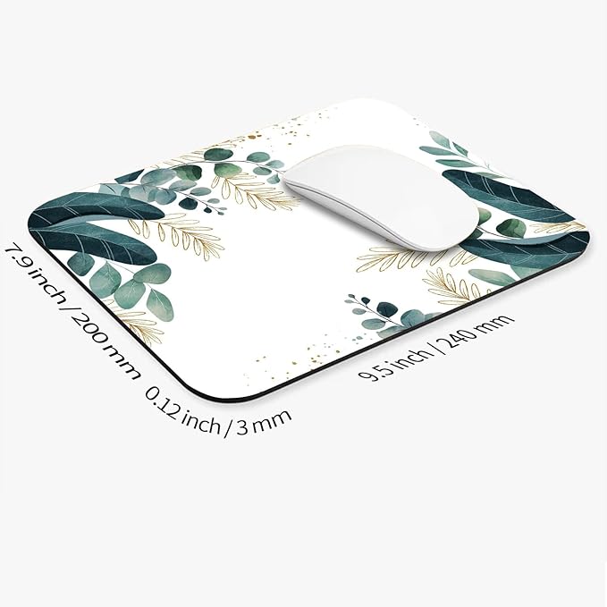 Armanza Square Mouse Pad Green Leaves, Personalized Premium-Textured Custom - Image 2