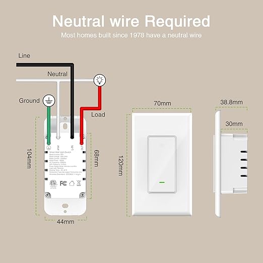 GHome Smart Switches for Lights, WiFi Smart Light Switch Works - Image 8