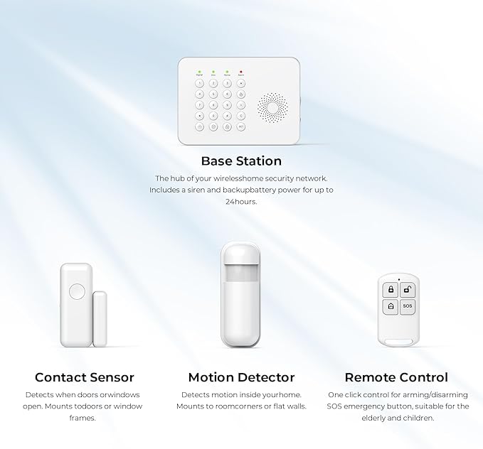 Hapippofa Wireless Home Security System WiFi/4G Home Alarm System - Image 2