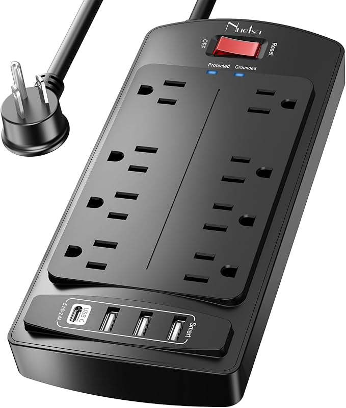 10 Feet Surge Protector Power Strip by Nuetsa
