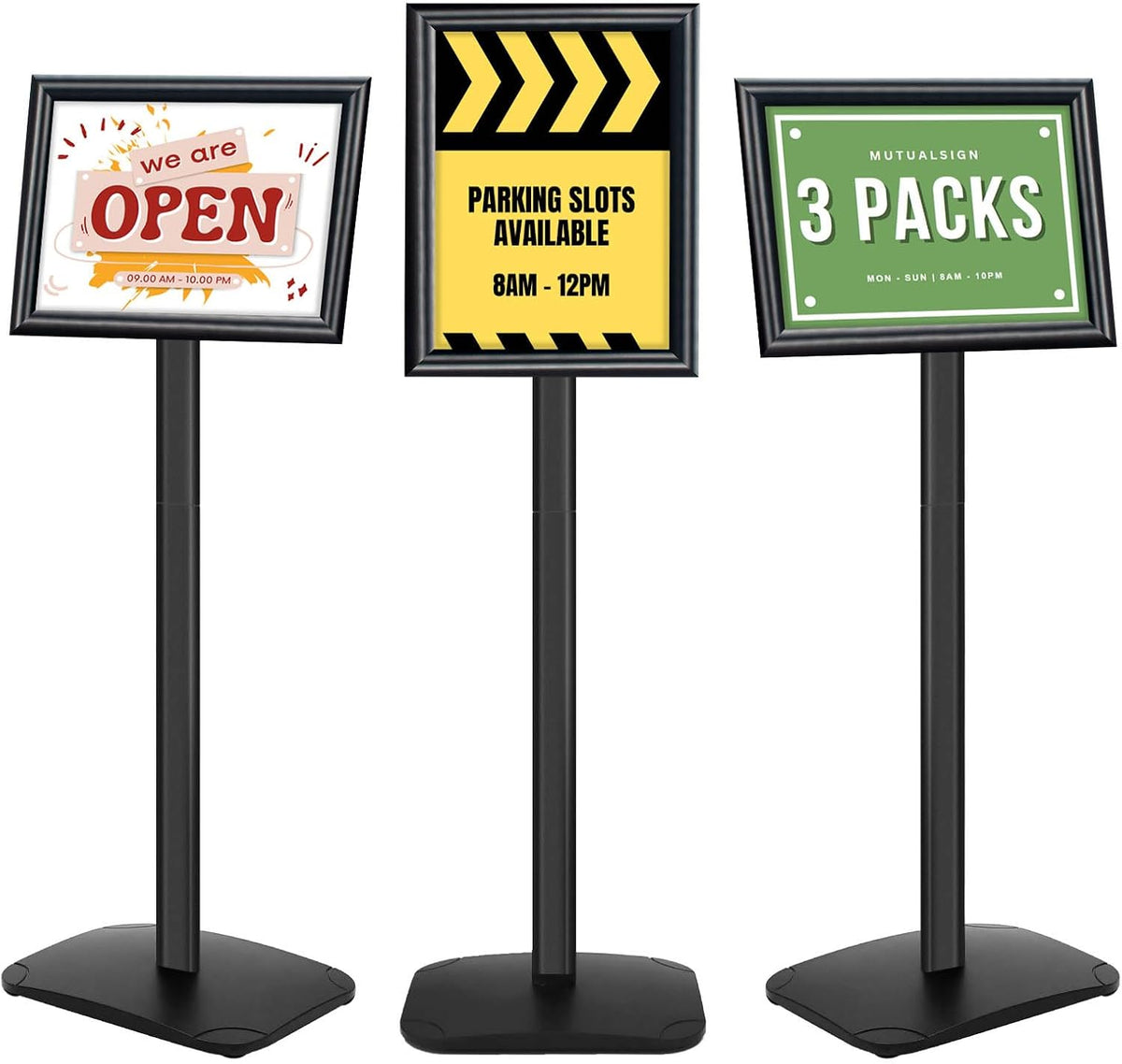 Mutualsign 3Pcs Heavy Duty Pedestal Sign Holder