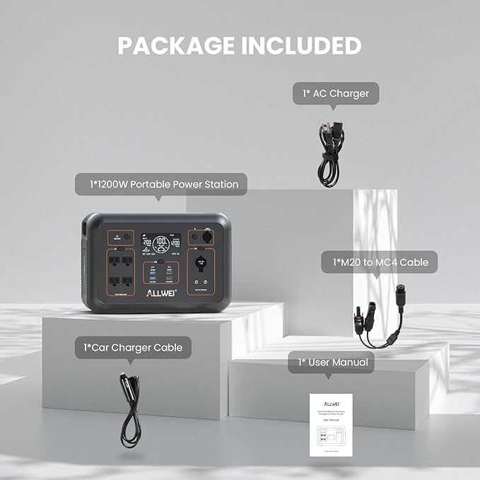 ALLWEI LiFePO4 Portable Power Station 1200W, 1008Wh Solar Generator - Image 7