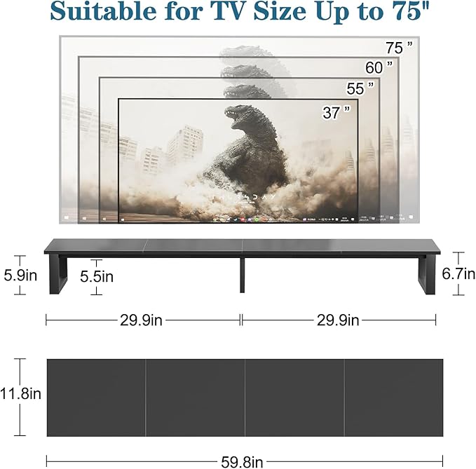 aboxoo 59" Large TV Riser Stand - Image 2