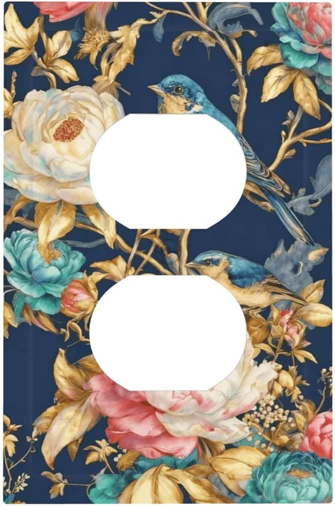 Bvtewkhz Floral Birds Morris Duplex Outlet Decorative Outlet Covers Light by Unknown