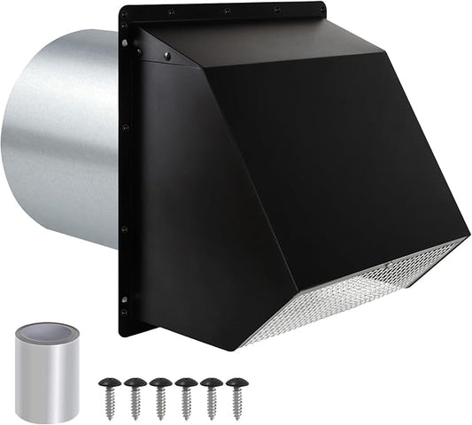 12 Inch Wall Vent Hood Exhaust Vent Cover Cap Outdoor Hooded Wall Vent by JYINCPED