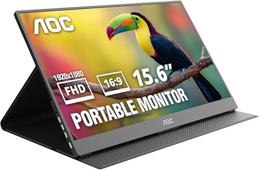 AOC 16T20 Portable Monitor 15.6" FHD 1080p IPS Display, USB-C Portable Laptop by AOC